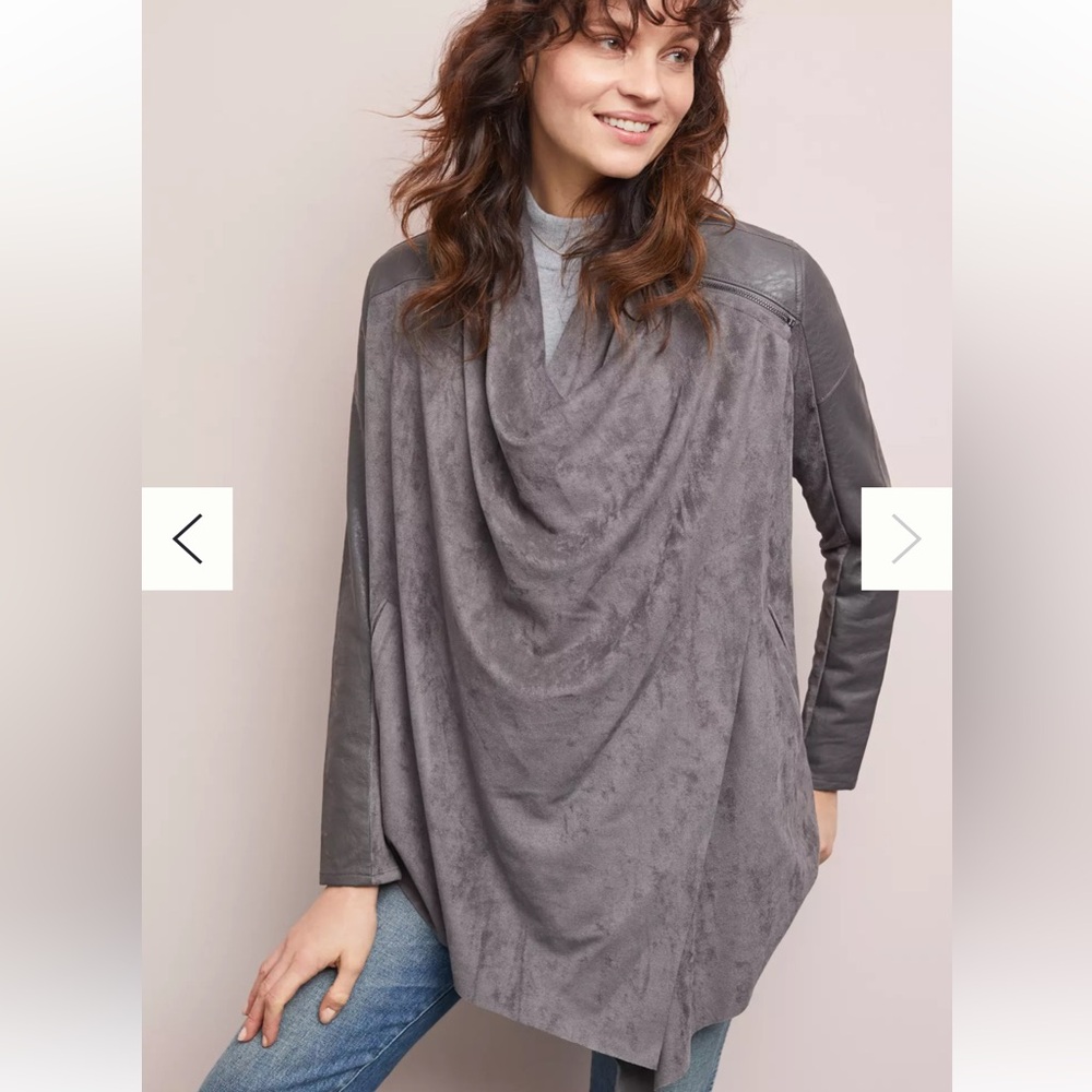 Blank NYC Gray Draped Velour Jacket